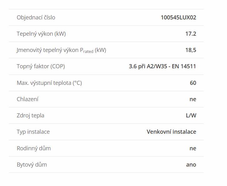 Tepelné čerpadlo Alpha Innotec LW 180A + LUX 2.0 1
