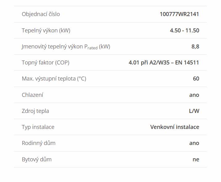 Tepelné čerpadlo Alpha Innotec LWAV122 + WR 2.1 1